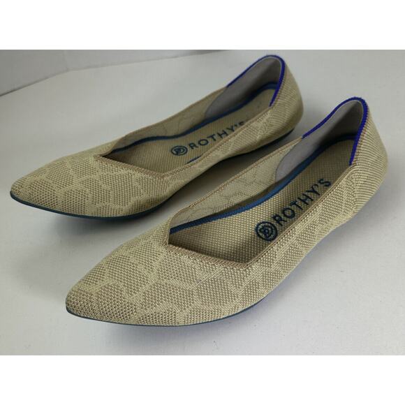 Rothy's Flat Pointed Toe Ballet Sahara Gold Printed Women's Slip On Shoes Size 9 - Picture 11 of 11